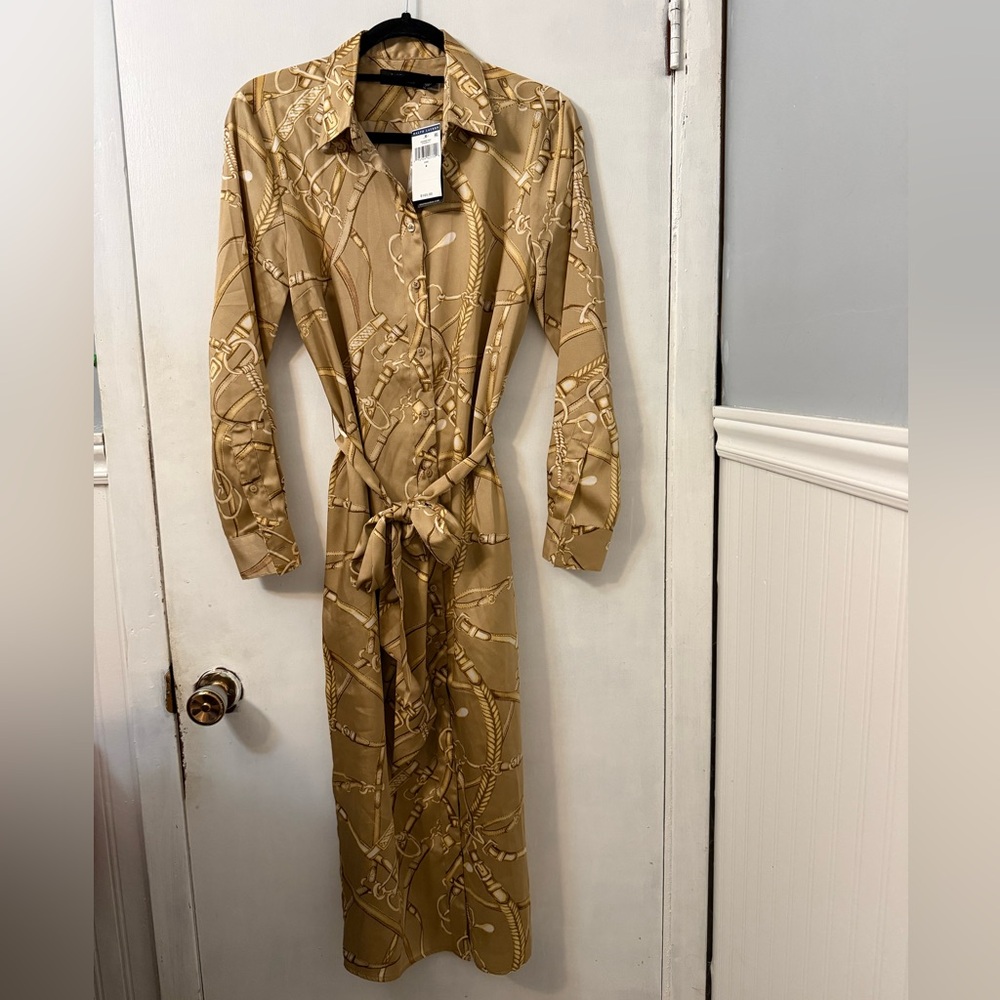 Ralph Lauren Satin Printed Shirt Dress